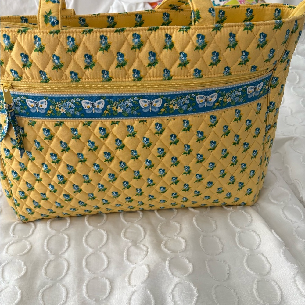 Vera Bradley Quilted Yellow and Blue Floral Tote